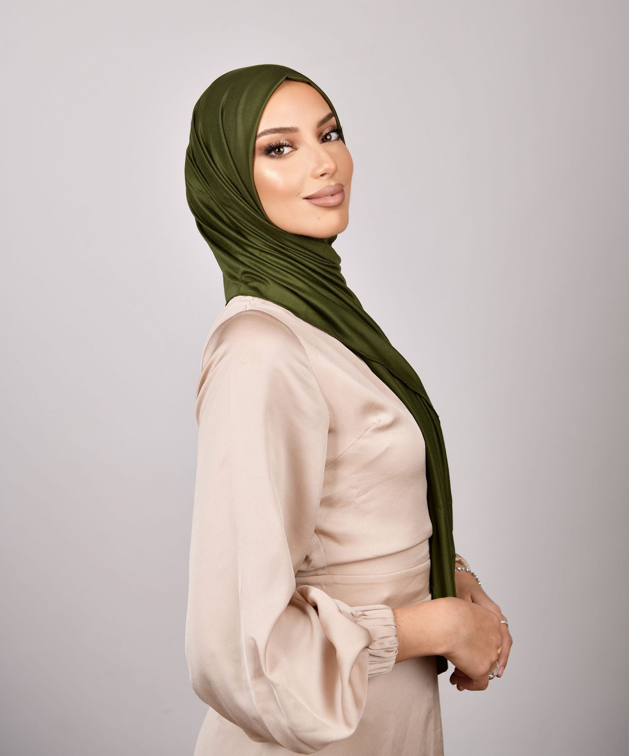 stormloop Bewust worden Hassy Baraa Innocence Premium Jersey Hijab | Olive Green - BARAA Innocence